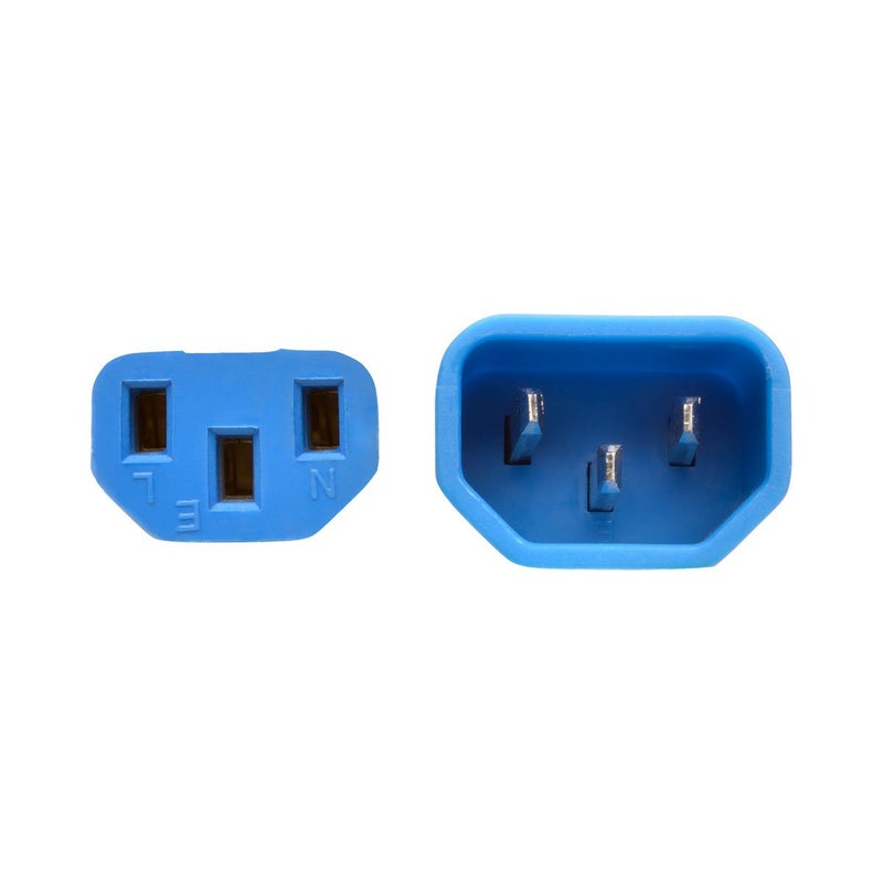 Tripp Lite Standard Computer Power Extension Cord, 10A, 18 AWG (IEC-320-C14 to IEC-320-C13), Blue, 2 ft. (P004-002-ABL) - Image 3